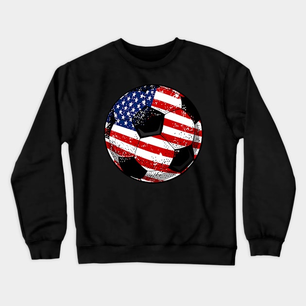 Soccer American Flag 4Th Of July Crewneck Sweatshirt by schaefersialice